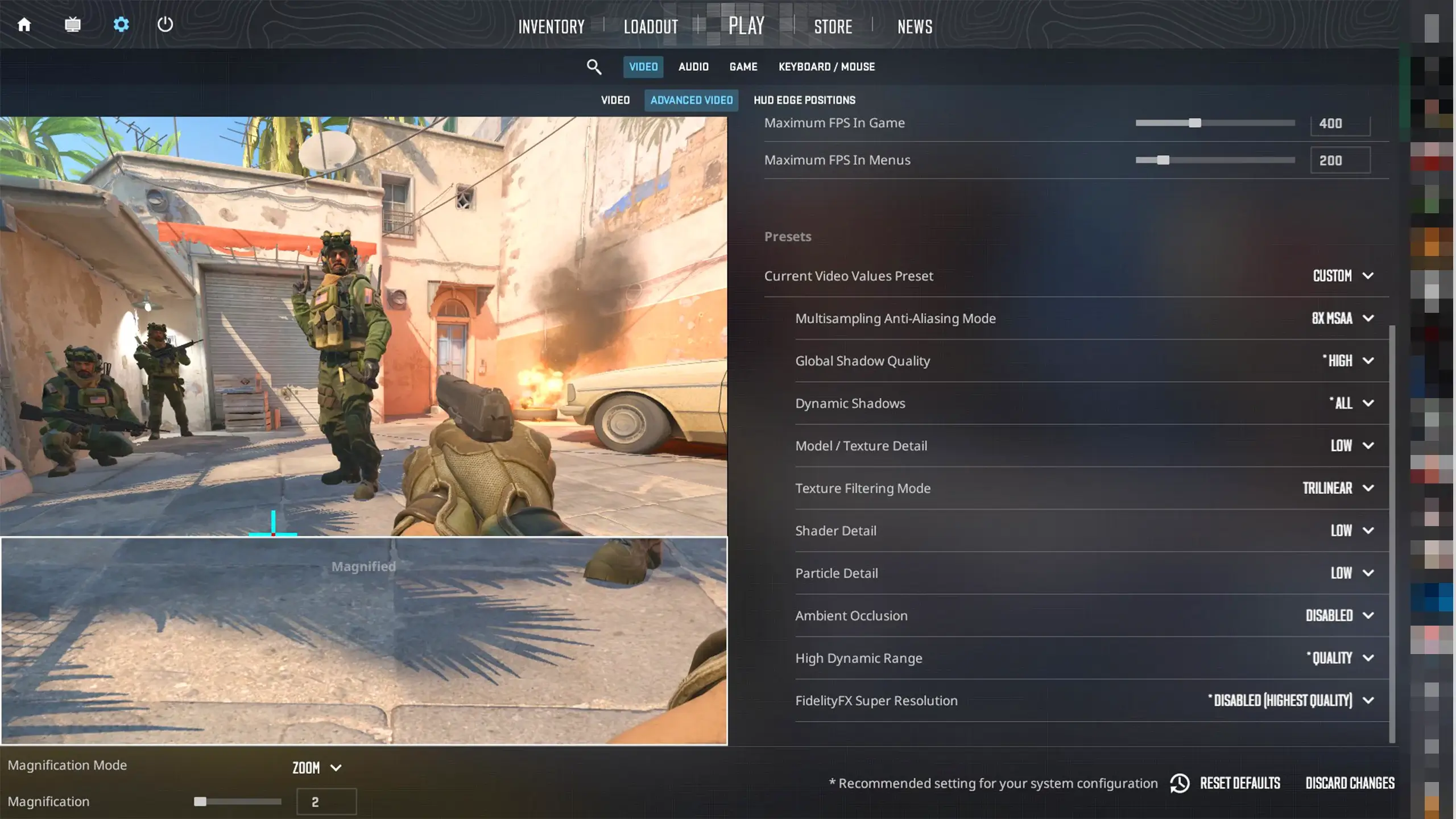 Donk Video Settings 2